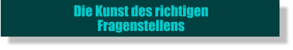 Die Kunst des richtigen  Fragenstellens